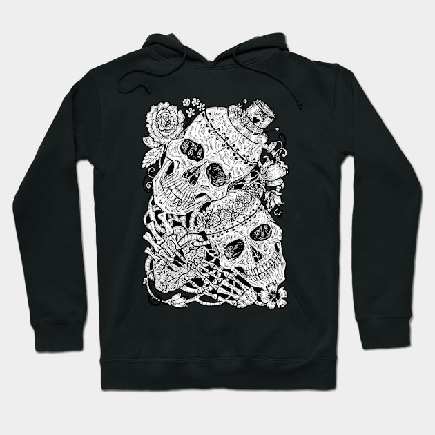 Mystic Lover Skulls (10) Hand Drawn Original Artwork. Hoodie by Mystic Arts